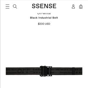 Black industrial off-white belt